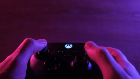 Joystick controller for playing on the new xbox series x console. 28 July, 2021 Stock Footage 163182539