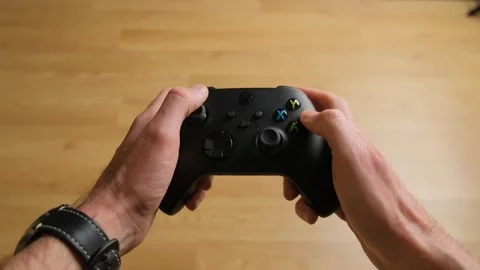 Joystick controller for playing on the new xbox series x console. Kiev, Ukraine Stock Footage 271155296