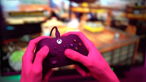 Joystick controller for playing on the new xbox series x console. Tarragona Stock Footage 311879058