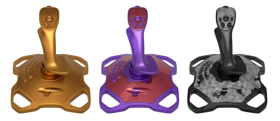 Joystick controllers for flight simulator offer incredibly immersive gaming Stock Illustration