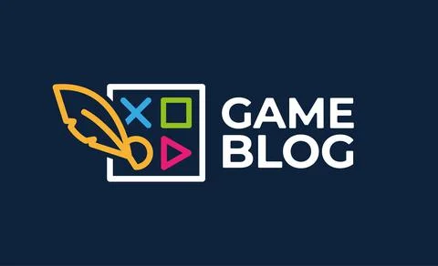 Joystick feather or device controller logo. Game Logo Design, Game Joystick I Stock Illustration