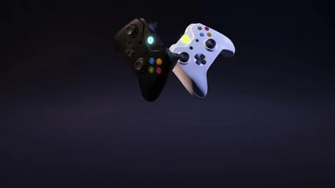 Joystick with Game competition background 3D rendering Stock Illustration
