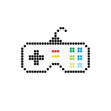 Joystick game console dot logo logotype vector Stock Illustration