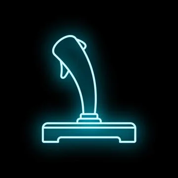 Joystick game controller neon glow outlining object Stock Illustration