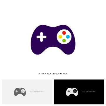 Joystick Game Logo Concept Template Design Vector. Game Planet logo Symbol -  Stock Illustration