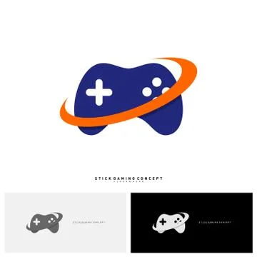 Joystick Game Logo Concept Template Design Vector. Game Planet logo Symbol -  Stock Illustration
