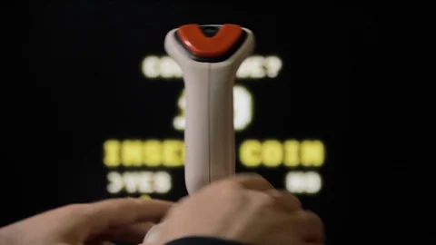 Joystick game over insert coin Stock Footage 89013696