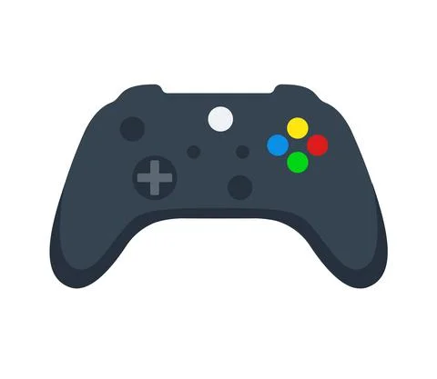 Joystick gamepad, game console or game controller. Computer gaming. Cartoon m Stock Illustration