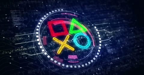 Joystick gaming and console video play symbol digital concept Stock Footage 246791466