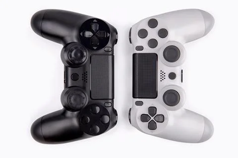 Joystick gaming controller isolated on white background , Video game consol.. Stock Photos