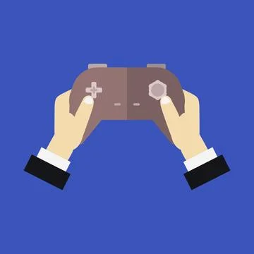 Joystick in hand illustrated on background Stock Illustration