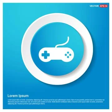 Joystick Icon Abstract Blue Web Sticker Button Stock Illustration