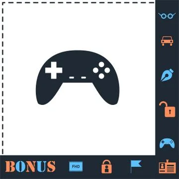 Joystick icon flat Stock Illustration