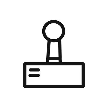 Joystick icon linear vector graphics sign Stock Illustration