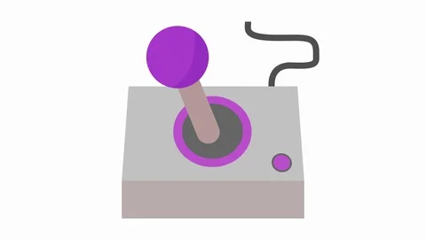 Joystick icon motion graphic loop purple Stock Footage 101978087