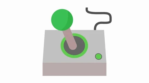 Joystick icon motion graphic loop green Stock Footage 101978122