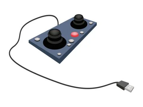 Joystick or Control Column on White Background Illustrazione stock