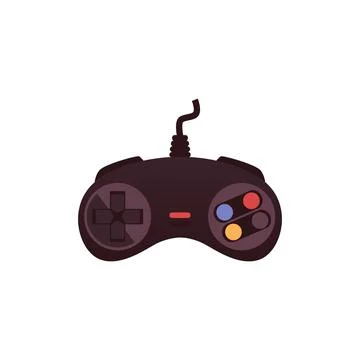 Joystick or controller for electronic games, flat vector illustration isolated. Stock Illustration