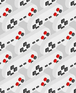 Joystick pattern seamless. Gamepad background. control knob video game textur Stock Illustration