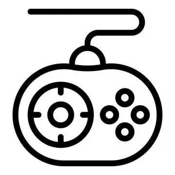 Joystick peripheral icon outline vector. Videogame controller Stock Illustration