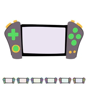 Joystick portable gaming device vector cartoon graphic Stock Illustration