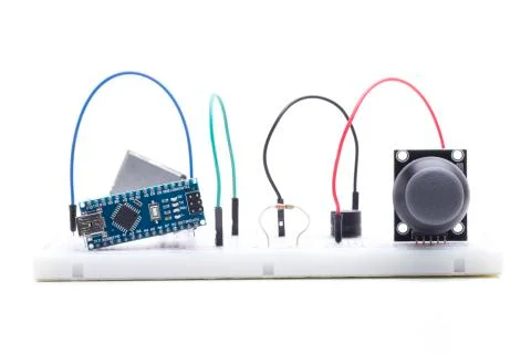 Joystick in protoboard Stock Photos