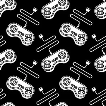 Joystick seamless pattern. Gamepad ornament. VideoGame Controller Texture Stock Illustration