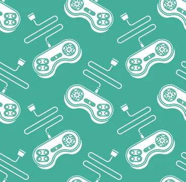 Joystick seamless pattern. Gamepad ornament. VideoGame Controller Texture 스톡 일러스트