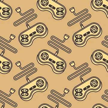 Joystick seamless pattern. Gamepad ornament. VideoGame Controller Texture Stock Illustration