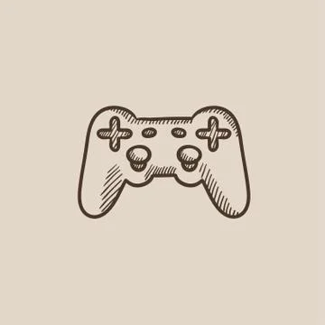 Joystick sketch icon Illustrazione stock