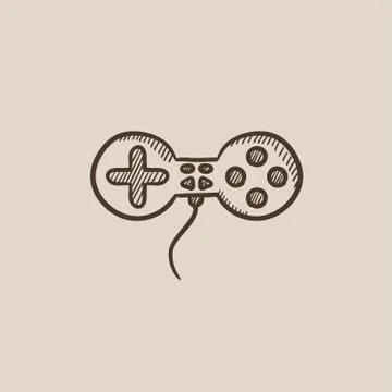 Joystick sketch icon Illustrazione stock