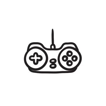 Joystick sketch icon Illustrazione stock