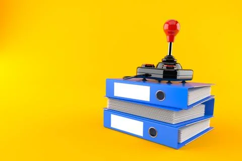 Joystick on stack of ring binders Stock Illustration