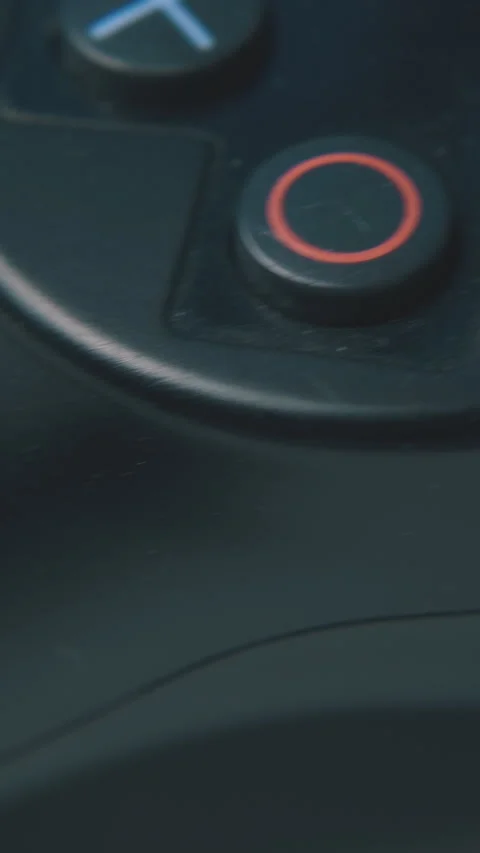 Joystick with symbols on buttons on white background Stock Footage 317382591