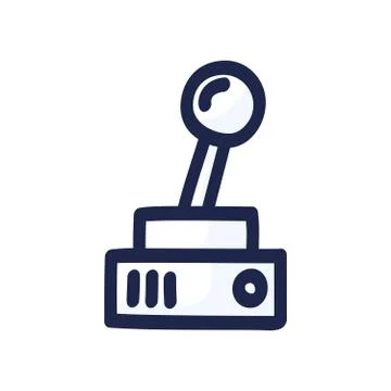 Joystick for video game. Controller buttons hand-drawn in doodle-style vector Stock Illustration