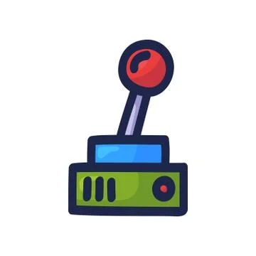 Joystick for video game. Controller buttons hand-drawn in doodle-style vector Stock Illustration