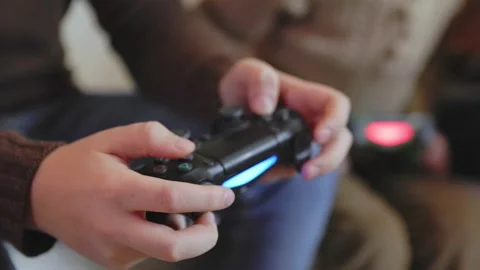 Joystick which is played close-up Stock-Footage 169996991