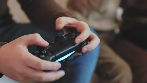 Joystick which is played close-up Stock-Footage 170886589