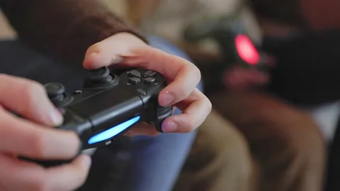 Joystick which is played close-up Stock Footage 171137238