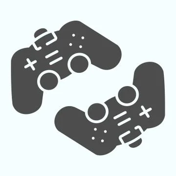 Joysticks solid icon. Game joysticks for two persons vector illustration Stock Illustration