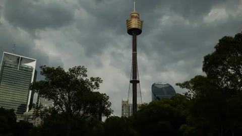 JP Morgan next to Sydney Observation Tower 6K Stock Footage 326081090