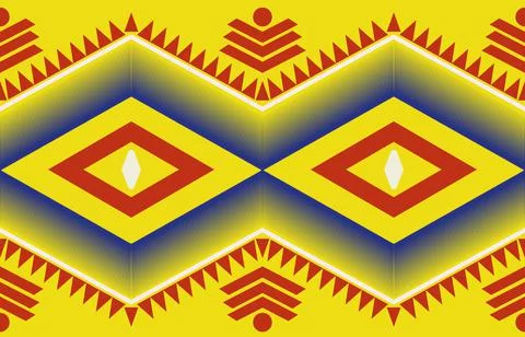 JPEC image with geometric pattern in red, yellow and blue, seamless background. Stock Illustration