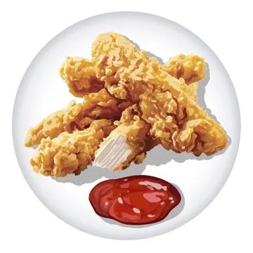 JPEG Chicken Strips Stock Illustration