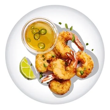 JPEG Coconut Shrimp Stock Illustration