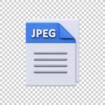 JPEG file, format, 3D icon. Illustrazione stock
