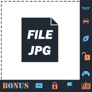 JPEG icon flat Stock Illustration