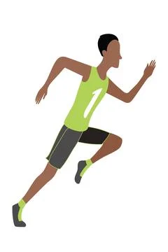 Jpeg illustration of running man in flat design style. Sport. Run. Active fit Stock Illustration