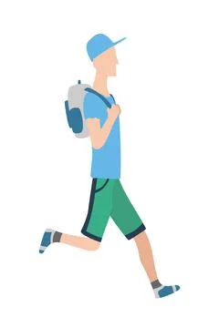 Jpeg illustration of running man in flat design style. Sport. Run. Active fit Illustrazione stock