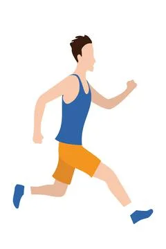 Jpeg illustration of running man in flat design style. Sport. Run. Active Illustrazione stock