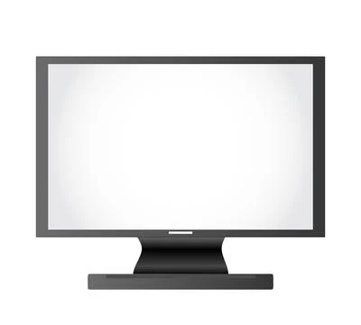 Jpeg illustration of thin blank display or monitor computer isolated on a white Stock Illustration